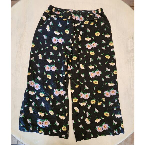 Loft Women's SZ Large Linen Floral Wide Leg Pants - Picture 2 of 8